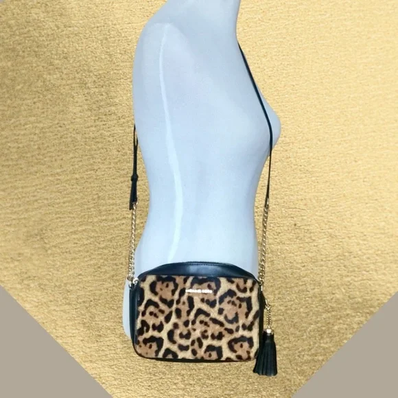 Michael Michael Kors Ginny Leopard Print Medium Calf Hair Bag - Picture 16 of 16